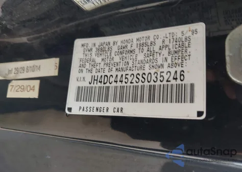 1995 Acura Integra Ls z USA, uszkodzony, nr VIN JH4DC4452SS035246